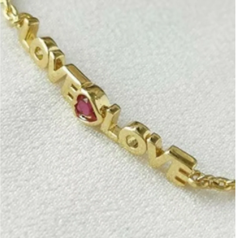 kate spade Love You, Mom Gold-Toned Bracelet with Red Gemstone - Picture 3 of 4